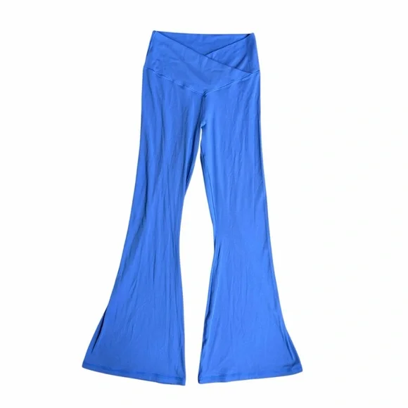 OFFLINE By Aerie Real Me High Waisted Crossover Flare Legging Blue Size Large - Picture 9 of 10